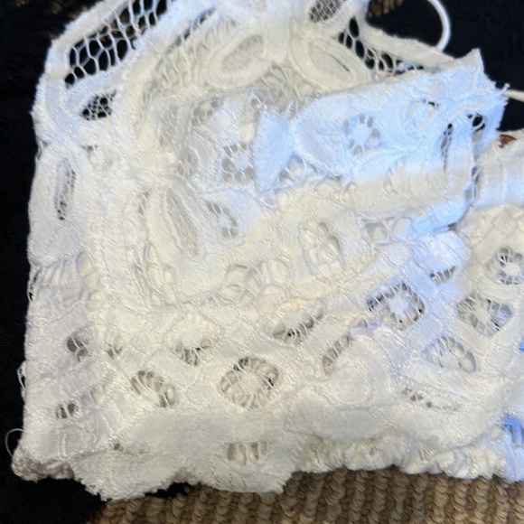 208. NWT Free People Adella Black and White Lace Bralette Set - Picture 7 of 8